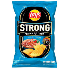 Чіпси картопляні Lay's Strong зі смаком вогненних ребер 120г mini slide 1