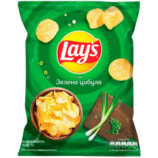 Чіпси картопляні Lay's зі смаком зеленої цибулі 71г mini slide 1
