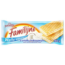 Вафлі Jutrzenka Familijne з кокосовим кремом 180г mini slide 1