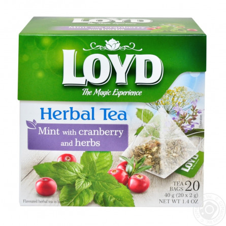 Чай трав'яний Loyd м'ята з журавлиною та травами 2г*20шт slide 1