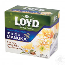 Чай чорний Loyd Манука з лимоном, ромашкою, кардамоном та з ароматом меду 1,5г*20шт mini slide 1