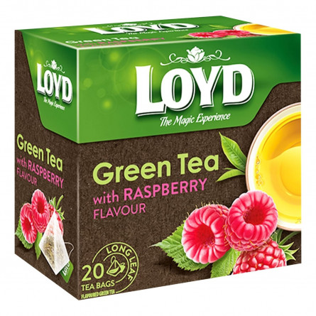Чай зелений Loyd зі смаком малини 1,5г*20шт