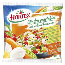 Овочі для смаження Hortex з рисом та печерицями 400г mini slide 1