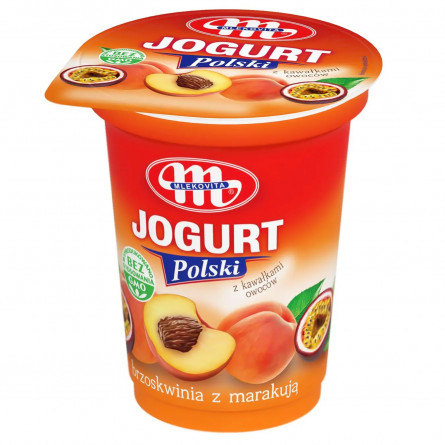 Йогурт Mlekovita Персик та Маракуйя 2,5% 350г