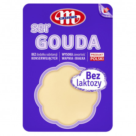 Сыр Mlekovita Гауда без лактозы твердый сычужный нарезанный 45% 150г