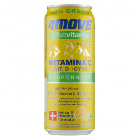Напиток 4Move Active Апельсин безалкогольный негазированный с добавлением витаминов ж/б 0,33л
