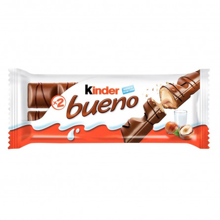 Батончик шоколадний Kinder Bueno із молочно-горіховою начинкою 43г