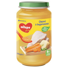 Пюре овочево-м'ясне Milupa Овочі з індичкою для дітей від 6 місяців 200г mini slide 1