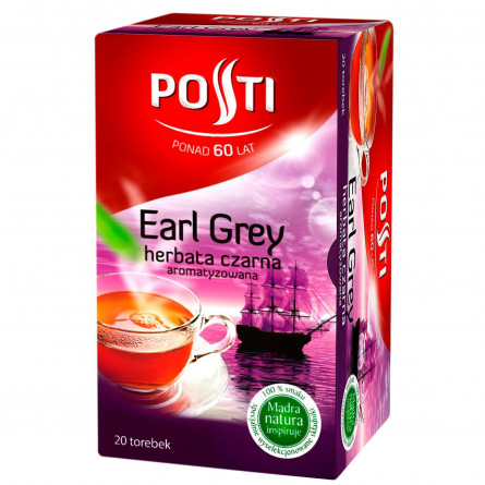 Черный чай Пости Эрл Грей ароматизированный в пакетиках 20х1.5г Польша slide 1
