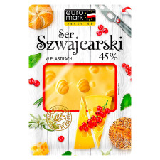 Сыр EuroMark Швейцарская нарезка 45% 150г mini slide 1