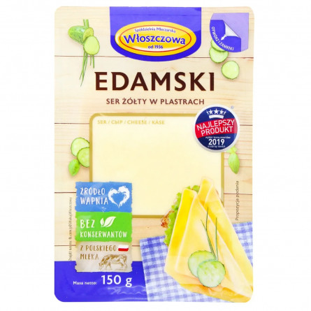 Сыр Wloszczowa Эдамский нарезка 45% 150г