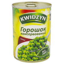 Горошек зеленый Kwidzyn консервированный 400г mini slide 1