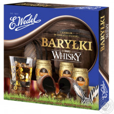 Конфеты E.Wedel Счастливая бочка Виски шоколадные с алкогольной начинкой 200г mini slide 1