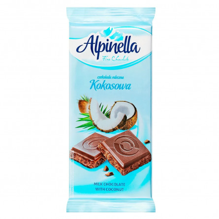 Шоколад молочний Alpinella з кокосом 90г