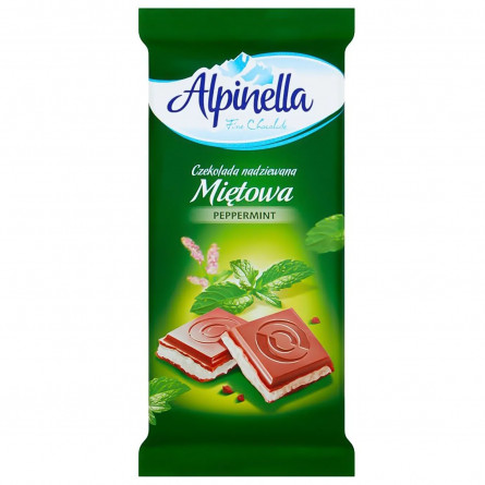 Шоколад молочний Alpinella з мятною начинкою 100г slide 1