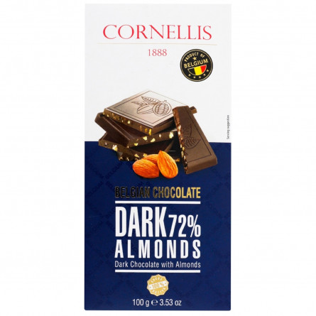 Шоколад Cornellis черный с миндалем 72% 100г slide 1