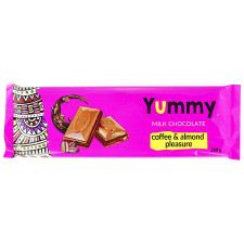 Шоколад Yummy молочний з кавою та мигдалем 260г mini slide 1