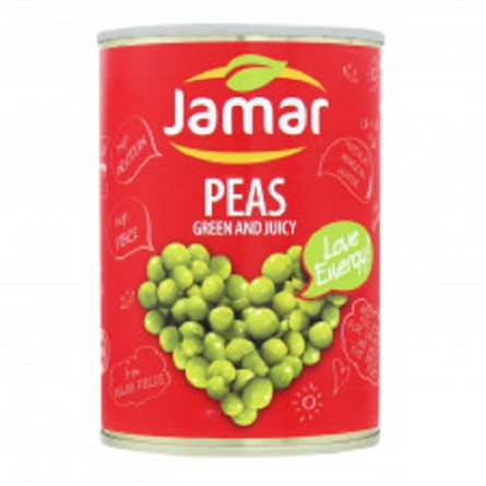 Горошек Jamar зеленый консервированный 400г slide 1