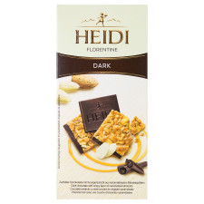 Шоколад чорний Heidi Grand'Or Dark&Florentine з карамелізованим мигдалем 45% 100г mini slide 1