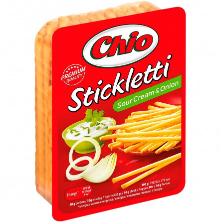 Соломка Chio Stickletti зі смаком сметани та цибулі 80г