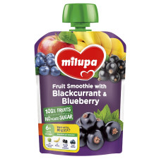 Пюре фруктовое Milupa Яблоко-Банан-Черная смородина-Черника для детей с 6 месяцев 80г mini slide 1