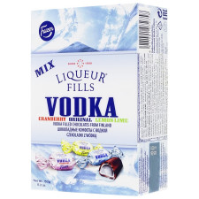 Цукерки Fazer Liqueur Fills Vodka Mix з трьома смаками горілки 150г mini slide 1