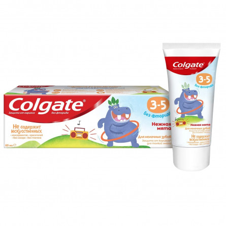 Зубная паста Colgate без фтора Нежная мята Детская от 3 до 5 лет 60г