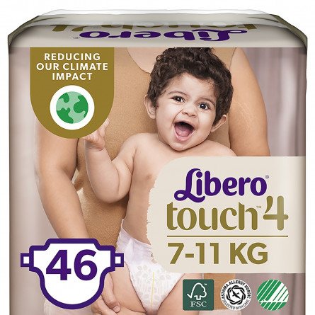 Підгузники Libero Touch 4 для дітей 7-11кг 46шт