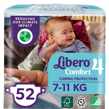 Подгузники Libero Comfort 4 7-11 кг 52шт