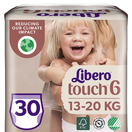 Подгузники-трусики Libero Touch 6 для детей 13-20кг 30шт