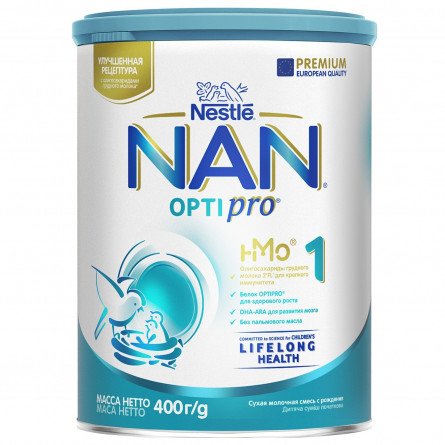 Смесь детская начальная молочная сухая Nestle Nan 1 Optipro с олигосахаридом 2'FL с рождения 400г