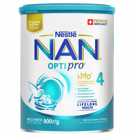 Суха молочна суміш Nestle Nan 4 Optipro від 18 місяців 800г