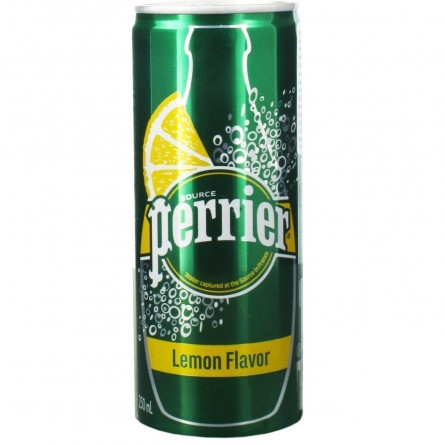 Напиток Perrier на основе природной минеральной газированной воды со вкусом лимона 250мл