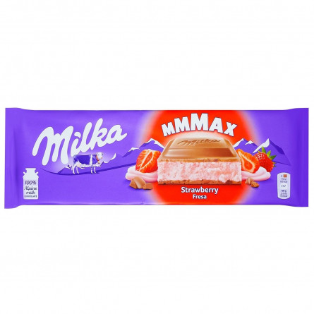 Шоколад молочный Milka с клубничной начинкой 300г slide 1