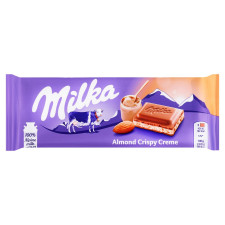 Шоколад молочний Milka з кремово-мигдальною начинкою 90г mini slide 1