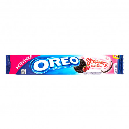 Печиво Oreo з какао та начинкою зі смаком полуниці та чізкейку 95г slide 1