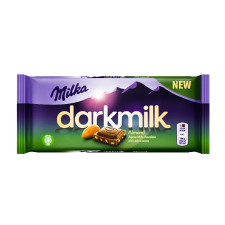 Шоколад Milka Darkmilk темний з мигдалем 100г mini slide 1
