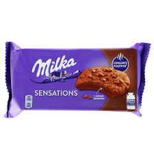 Печиво Milka Sensations з какао, з начинкою та шматочками молочного шоколаду 156г mini slide 1