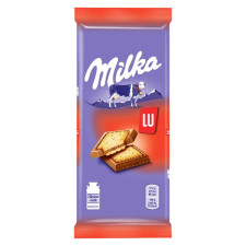 Шоколад Milka молочний з бісквітним печивом Lu 87г mini slide 1