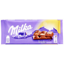Шоколад Milka Triple Caramel 90г mini slide 1