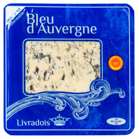 Сир Livradois Bleu d'Auvergne з блакитною пліснявою 50% 125г slide 1