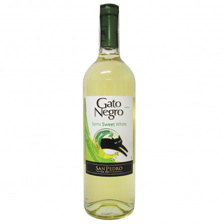Вино Gato Negro Сан Педро белое полусладкое 12% 0,75л