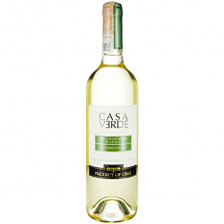 Вино Casa Verde Совіньйон Блан-Шардоне біле напівсолодке 12% 0,75л slide 1