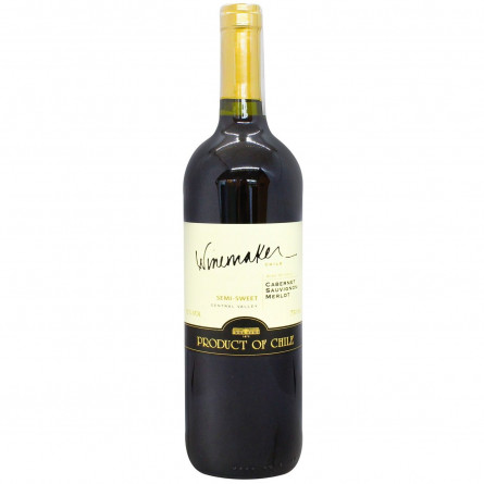 Вино Winemaker Каберне Совіньйон-Мерло червоне напівсолодке 12% 0,75л slide 1