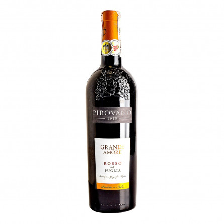 Вино Pirovano Grande Amore Rosso Puglia IGT красное полусухое 14% 0,75л slide 1