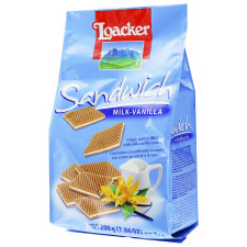 Вафлі Loacker Sandwich Vanilla з ванільною начинкою 200г mini slide 1