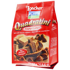 Вафли-кубики Loacker Quadratini Napolitaner с ореховой начинкой 250г mini slide 1