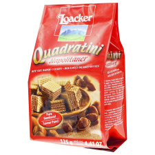 Вафли Loacker Quadratini Napolitaner с ореховой начинкой 125г mini slide 1