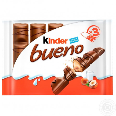 Батончик шоколаднsй Kinder Bueno с молочно-ореховой начинкой 132г slide 1