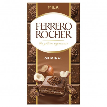 Молочный шоколад Ferrero Rocher с лесными орехами 90г slide 1